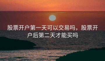 股票开户第一天可以交易吗，股票开户后第二天才能买吗