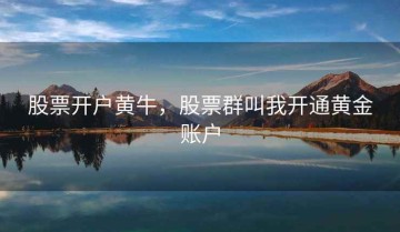 股票开户黄牛，股票群叫我开通黄金账户