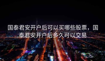 国泰君安开户后可以买哪些股票，国泰君安开户后多久可以交易