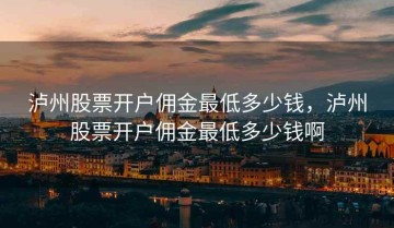 泸州股票开户佣金最低多少钱，泸州股票开户佣金最低多少钱啊