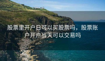 股票里开户日可以买股票吗，股票账户开户当天可以交易吗