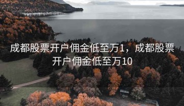 成都股票开户佣金低至万1，成都股票开户佣金低至万10