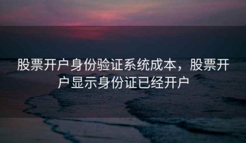 股票开户身份验证系统成本，股票开户显示身份证已经开户