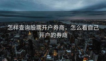 怎样查询股票开户券商，怎么看自己开户的券商