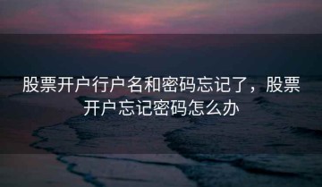 股票开户行户名和密码忘记了，股票开户忘记密码怎么办