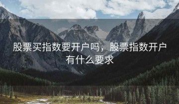 股票买指数要开户吗，股票指数开户有什么要求