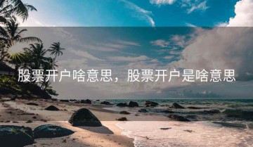 股票开户啥意思，股票开户是啥意思