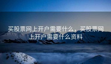 买股票网上开户需要什么，买股票网上开户需要什么资料