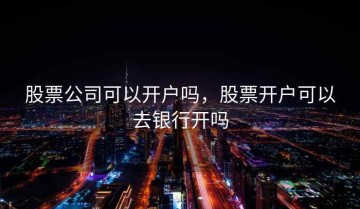 股票公司可以开户吗，股票开户可以去银行开吗