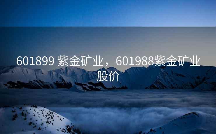 601899 紫金矿业，601988紫金矿业股价