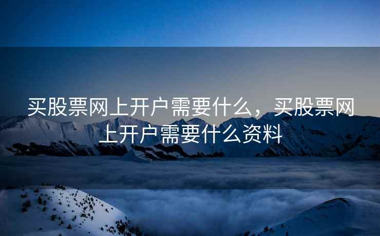 买股票网上开户需要什么，买股票网上开户需要什么资料