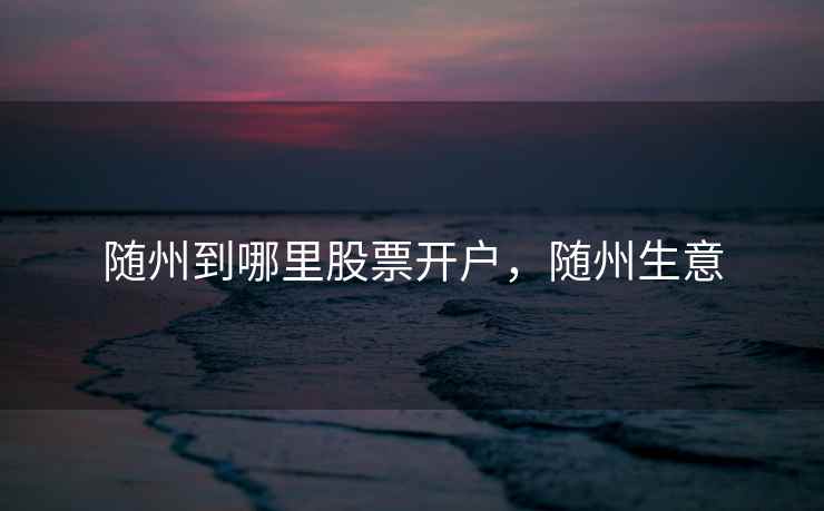 随州到哪里股票开户，随州生意
