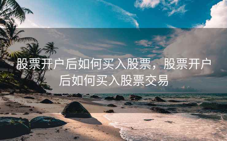 股票开户后如何买入股票，股票开户后如何买入股票交易