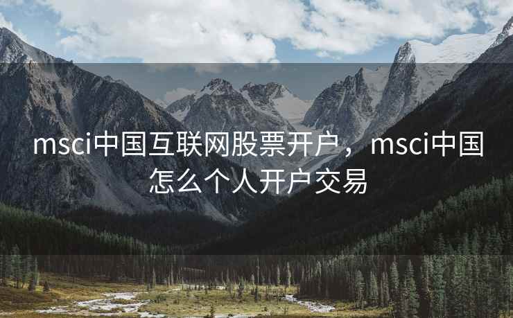 msci中国互联网股票开户，msci中国怎么个人开户交易